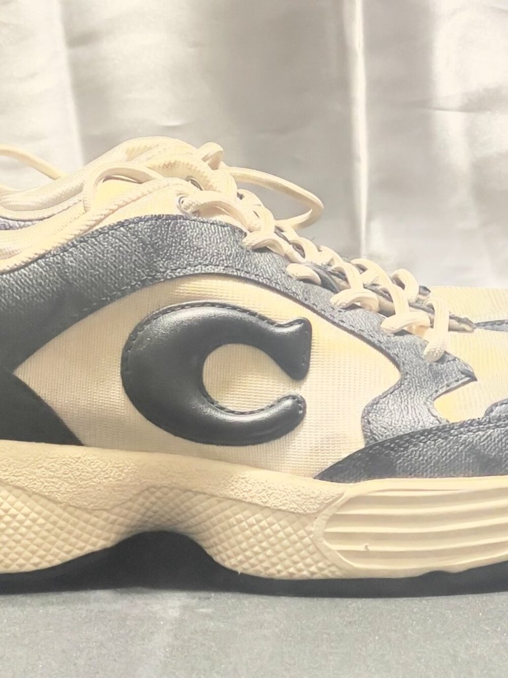Coach | Colorblock White Blue | Lace Up Low Top Mesh Leather Athletic |Original - Picture 6 of 8